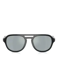 Солнцезащитные очки в круглой металлической оправе Oliver Peoples, черный