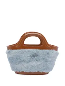 Сумка-клатч Tropicalia с отделкой из кожи и меха Marni, синий