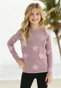 KIDSWORLD вязаный свитер "звездный свитер" со звездным принтом, розовый