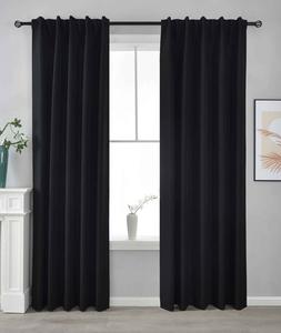 Комплект из 2 штор блэкаут 100% затемнение ВхШ 175x140 см черный »BOSTON Dark« с многополосным подвесом, 2023600-2 Astek