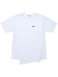 Comme Des Garçons Shirt футболка асимметричного кроя из коллаборации с Lacoste, белый