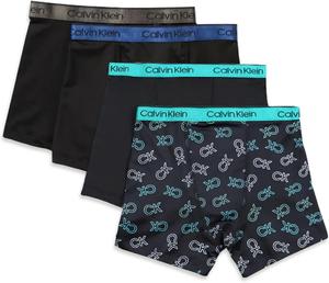 Комплект из 4 трусов-боксеров Calvin Klein для мальчиков, Black/Neon Blue