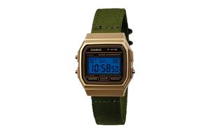 CASIO Мужские часы Retrofit Series с кварцевым механизмом и нейлоновым ремешком, черный циферблат