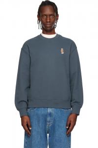 Maison Kitsuné Синяя толстовка с изображением лисы