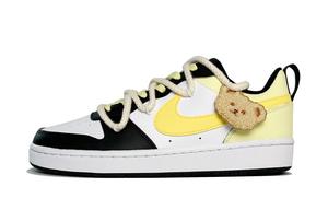 Кроссовки для скейтбординга Court Borough Slowpoke Bear низкие детские желтый белый подростки Nike, черный/желтый