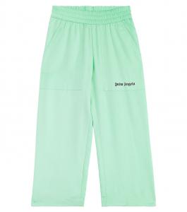 Спортивные брюки в полоску с логотипом Palm Angels Kids, зеленый