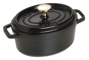 Овальная чугунная кокотница Staub, 1 л, 17 см, черный