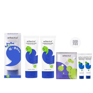 Молочко для умывания против акне без кислот успокаивающее контроль жира очищение 100г/100г*2 Erbaviva, 150g*2+10mi*2+facial mask 1 pc