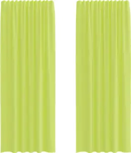 Шторы из вуали с карманами на штанге, 2 шт., цвет яблочно-зеленый vidaXL