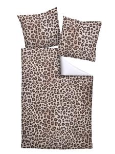 Постельное белье из современного атласа мако с леопардовым узором коричневого цвета Janine, 155 x 220 + 80 x 80 см