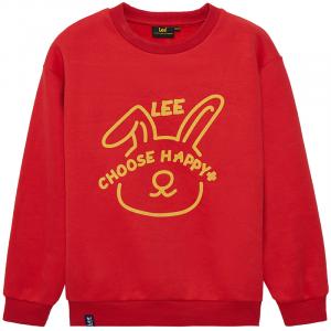 Детская толстовка с круглым вырезом, средней толщины Lee, красный