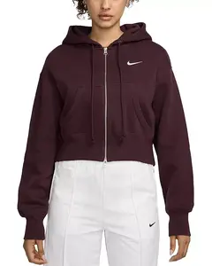 Укороченная флисовая толстовка с капюшоном Nike, красный