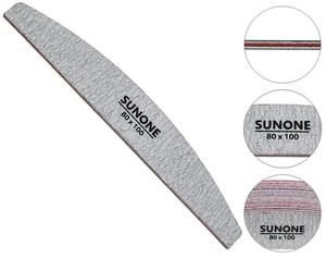 Пилочки для ногтей 10 шт. для маникюра и педикюра лодочка зебра, зернистость 80/100 SUNONE