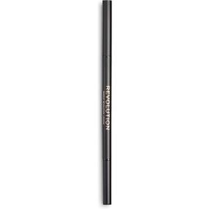 Карандаш для бровей Precision Brow Pencil, двусторонний карандаш для бровей и кисточка для бровей с тонким кончиком, темно-коричневый, 9 г, Makeup Revolution