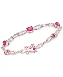 Браслет из звеньев изумрудной веревки (3 карата) из позолоченного серебра 925 пробы (также с рубинами и сапфирами) Macy'S, ruby