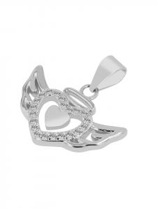 Adeliás Женский кулон - кулон в виде крыла из серебра 925 пробы с кубическим цирконием в серебряной оправе