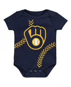 Боди для новорожденных и младенцев для мальчиков и девочек Navy Milwaukee Brewers Running Home Outerstuff