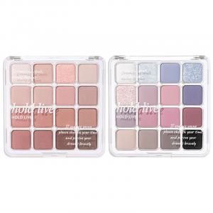 Набор теней для век sunset magic 16 цветов легко растушевывается шиммер натуральные матовые оттенки подчеркивающие глаза комплект из 2 штук Hold Live