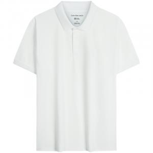 Мужские поло с воротником-поло, умеренный прямой крой Calvin Klein, yaf-moon белый
