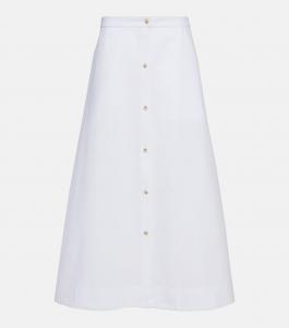 Юбка макси из хлопка с высокой талией Toteme, белый