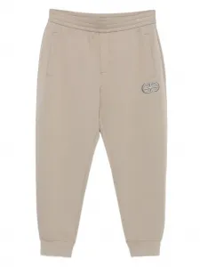 Спортивные брюки с вышитым логотипом EMPORIO ARMANI, нейтральный