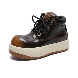 CHOVO Короткие женские мартинсы 5 см коричневые, цвет Brown