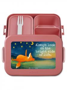 Mr. & Mrs. Panda Ланч-бокс Bento Box с дизайном «Лиса и звезда» и надписью, пастельно-красный цвет