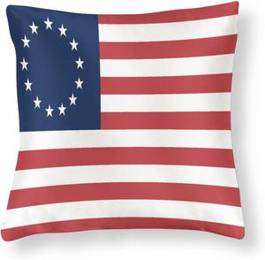 Custom Чехол для декоративной подушки с патриотическим принтом флага США, сатиновый, с молнией Pattern-7