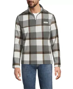 Мужская флисовая толстовка с принтом Anyweather на молнии до середины груди Lands' End