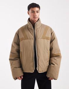 Пуховик Asos Design, серо-бежевый