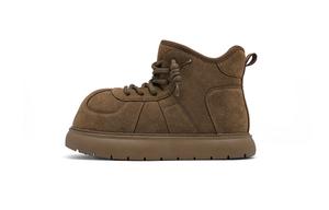 UNCLEWEN Термоутепленные противоскользящие короткие зимние ботинки для женщин с эффектом увеличения роста - Olive Dolphin (3,5 см), цвет Olive Dolphin (3.5cm)