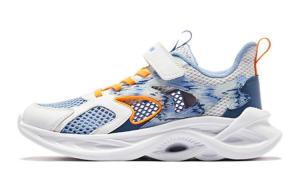 Износостойкие дышащие низкие детские беговые кроссовки сине-белые QIAODAN