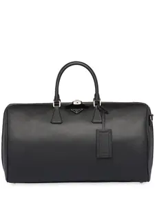 Дорожная сумка из сафьяновой кожи Prada, черный