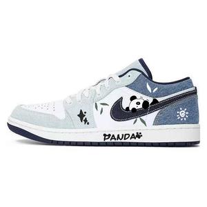 Jordan Баскетбольные кроссовки Air 1 Low Top Vintage, мужские, сине-зеленые, белые