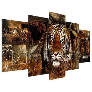 Картина из акрилового стекла Artgeist Golden Jungle, 100 см, коричневый