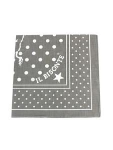 IL BISONTE Хлопковый шарф в горошек с логотипом Бандана