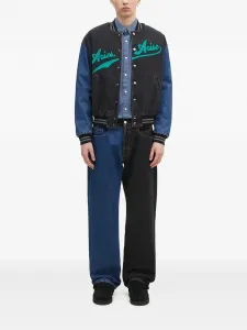 Джинсы с вышитым логотипом Aries, черный