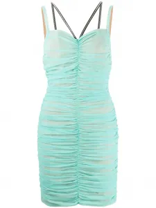 Платье мини из тюля со сборками Philipp Plein, черный