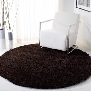 SAFAVIEH Classic Shag Collection круглый ковер 122 x 122 см Chocolate SG240E ручной работы