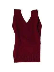 Жилет в рубчик с интарсией и логотипом Miu Miu, красный