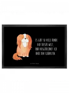 Коврик Mr & Mrs Panda Hund Cavalier King Charles Spaniel mit, черный