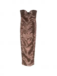 Миди-платье Calypsa с драпировкой Retrofete, коричневый