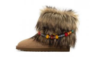 UGG Мини-сапоги Classic Mini Vintage, Ethnic Style, Sandu, термостойкие, устойчивые к истиранию, женские, коричневые