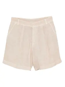 Льняные шорты со складками 120% Lino, нейтральный