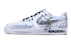 Кроссовки Nike Court Vision 1 Skateboarding Shoes Men Low-top White/Gray, серебряный