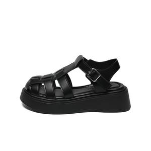 ZHR Римские сандалии женские 4,5 см черные, цвет Black