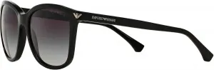 Женские квадратные солнцезащитные очки Emporio Armani EA4060, Shiny Black/Gradient Grey