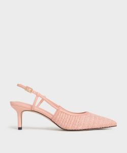 Туфли-лодочки из рафии Charles & Keith, цвет Peach