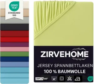 Простыня на резинке для наматрасника 180х200-200х200 см. Джерси, простыня на резинке, 100% хлопок - для наматрасников с пружинным блоком высотой до 10 см. Комфортная простыня, яблочно-зеленого цвета. Yadetextil