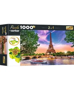 Красный пазл-сортер из 1000 деталей - закат над Парижем Trefl, multi-color